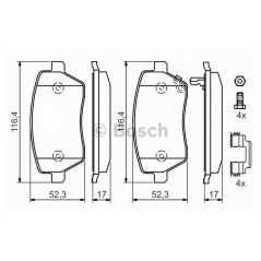 BOSCH Σετ τακάκια 0 986 494 160 BOSCH, CHEVROLET, OPEL, SAAB, SUZUKI, VAUXHALL, AGILA, LPG, CDTI, SWIFT, III, MZ, EZ