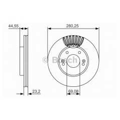 BOSCH Δισκόπλακα 0 986 479 A12 30 (GD) 2011, 30 CW (GD) 2012, VELOSTER (FS) 2011, D 2012, D 2013