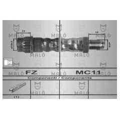 MALO Ελαστικοί σωλήνες φρένων (μαρκούτσια) 8620 CITROEN, PEUGEOT, SAXO, SX