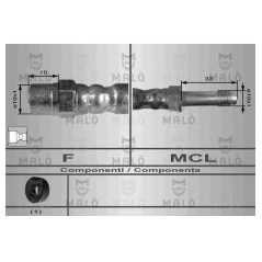 MALO Ελαστικοί σωλήνες φρένων (μαρκούτσια) 8644 TOLEDO I (1L) 1991-1999, S60 I 2000-2010, V70 II (SW) 2000-2007