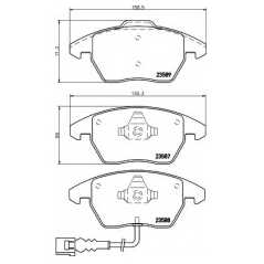 HELLA PAGID Σετ τακάκια 8DB 355 010-581 HELLA, PAGID, AUDI, MERCEDES, BENZ, SEAT, SKODA, VW, WVA