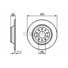 BOSCH Δισκόπλακα 0 986 479 257 BOSCH, AUDI, VW, TDI, TFSI, FSI