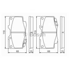 BOSCH Σετ τακάκια 0 986 494 497 BOSCH, LEXUS, TOYOTA, HILUX, III