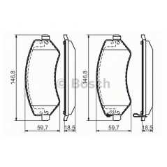 BOSCH Σετ τακάκια 0 986 494 357 CARAVAN (RG_) 2000-2007, CHEROKEE (KJ) 2001-2008