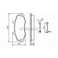 BOSCH Σετ τακάκια 0 986 494 292 TRANSIT TOURNEO 1994-2000