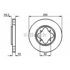 BOSCH Δισκόπλακα 0 986 478 634 BOSCH, HONDA, ACCORD, IV, CB, CE, LS, ES