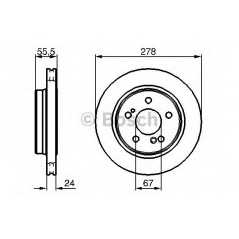 BOSCH Δισκόπλακα 0 986 479 133 CLASS (W202) 1993-2000, CLASS (W124) 1993-1995