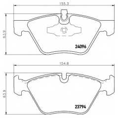 HELLA PAGID Σετ τακάκια 8DB 355 011-941 1 (E81) 2004-2012, 1 (E87) 2003-2012, 3 (E90) 2005-2011