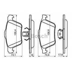 BOSCH Σετ τακάκια 0 986 494 158 S60 I 2000-2010, V70 II (SW) 2000-2007, XC70 CROSS COUNTRY 1997-2007, XC90 I 2002