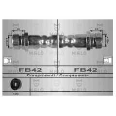 MALO Ελαστικοί σωλήνες φρένων (μαρκούτσια) 8646 MONDEO I (GBP) 1993-1996, MONDEO II (BAP) 1996-2000