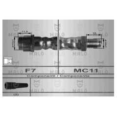 MALO Ελαστικοί σωλήνες φρένων (μαρκούτσια) 8927 CLASS (W168) 1997-2004