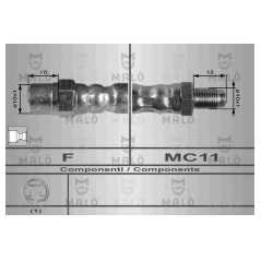 MALO Ελαστικοί σωλήνες φρένων (μαρκούτσια) 8226 50 (86) 1974-1978, DERBY (86) 1977-1981, POLO (86) 1975-1981