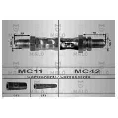 MALO Ελαστικοί σωλήνες φρένων (μαρκούτσια) 8612 KA (RB_) 1996-2008, PUMA (EC_) 1997-2002