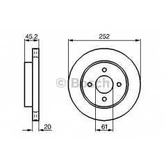 BOSCH Δισκόπλακα 0 986 479 238 ALMERA I (N15) 1995-2000