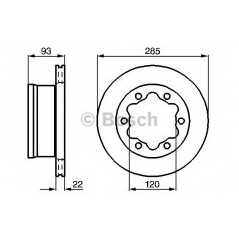 BOSCH Δισκόπλακα 0 986 478 555 BOSCH, CHRYSLER, MERCEDES, BENZ, VW, SPRINTER, CDI, VARIO, LT, II, SDI, TDI