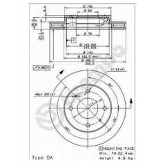 BRECO Δισκόπλακα BS 8275 CARISMA (DA_) 1995-2006, GALANT VI (EA_) 1996-2004, SPACE STAR (DG_A) 1998-2004, IMPIAN 2001