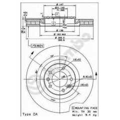 BRECO Δισκόπλακα BS 8384 PEUGEOT