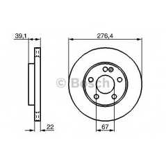 BOSCH Δισκόπλακα 0 986 479 186 CLASS (W169) 2004-2012, CLASS (W245) 2005-2011