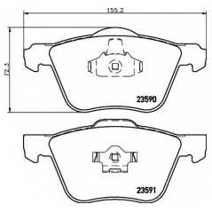 HELLA PAGID Σετ τακάκια 8DB 355 011-571 V70 II (SW) 2000-2007, XC90 I 2002