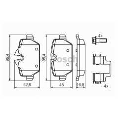 BOSCH Σετ τακάκια 0 986 494 269 1 (E81) 2004-2012, 1 (E87) 2003-2012, 3 (E90) 2005-2011