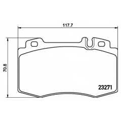 HELLA PAGID Σετ τακάκια 8DB 355 008-691 CLASS (W163) 1998-2005, CLASS (W220) 1998-2005, SL (R129) 1989-2001, SL (R230) 2001-2012