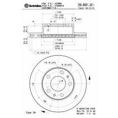 BRECO Δισκόπλακα BS 8865 CITROEN, FIAT, PEUGEOT, JUMPER, DUCATO, JTD, BOXER