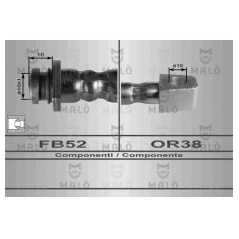 MALO Ελαστικοί σωλήνες φρένων (μαρκούτσια) 80074 MITSUBISHI, NISSAN, PATROL, TD, URVAN