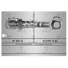 MALO Ελαστικοί σωλήνες φρένων (μαρκούτσια) 8014 MERCEDES, BENZ