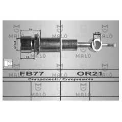 MALO Ελαστικοί σωλήνες φρένων (μαρκούτσια) 80365 AVENSIS (T25_) 2003-2008