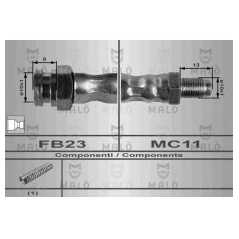 MALO Ελαστικοί σωλήνες φρένων (μαρκούτσια) 8394 305 I (581A) 1977-1982, 305 II (581M) 1982-1990