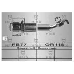 MALO Ελαστικοί σωλήνες φρένων (μαρκούτσια) 80611 TOYOTA, COROLLA, VVT, VVTL, TS