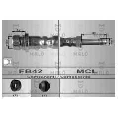 MALO Ελαστικοί σωλήνες φρένων (μαρκούτσια) 8645 COUGAR (EC_) 1998-2001, MONDEO I (GBP) 1993-1996, MONDEO II (BAP) 1996-2000