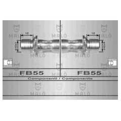 MALO Ελαστικοί σωλήνες φρένων (μαρκούτσια) 80143 TOYOTA, HIACE, IV, TD, SBV