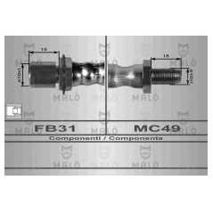 MALO Ελαστικοί σωλήνες φρένων (μαρκούτσια) 80146 LAND CRUISER (_J4_) 1968-2001, LAND CRUISER 80 (_J8_) 1990-1998, TARO 1989-1997