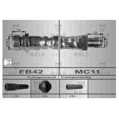 MALO Ελαστικοί σωλήνες φρένων (μαρκούτσια) 8998 MONDEO III (B5Y) 2000-2007, TYPE (CF1) 2001-2009