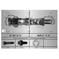 MALO Ελαστικοί σωλήνες φρένων (μαρκούτσια) 8563 SEICENTO (187) 1998-2010