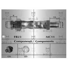 MALO Ελαστικοί σωλήνες φρένων (μαρκούτσια) 8567 147 (937) 2000-2010, 156 (932) 1997-2005