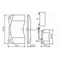 BOSCH Σετ τακάκια 0 986 494 131 159 (939) 2005-2011, 166 (936) 1998-2007