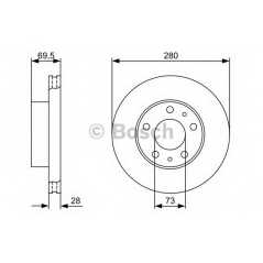 BOSCH Δισκόπλακα 0 986 479 313 BOSCH, CITROEN, FIAT, PEUGEOT, JUMPER, DUCATO, BOXER