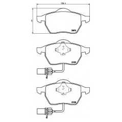 HELLA PAGID Σετ τακάκια 8DB 355 008-411 PASSAT (3B2) 1996-2001, PASSAT (3B3) 2000-2005