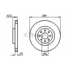 BOSCH Δισκόπλακα 0 986 479 224 PUNTO (199) 2012, GRANDE PUNTO (199) 2005, PUNTO EVO (199) 2008, ADAM 2012, CORSA D 2006