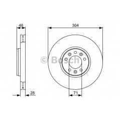 BOSCH Δισκόπλακα 0 986 479 380 C5 III (RD_) 2008, JUMPY 2007, SCUDO (270_) 2007, 407 (6D_) 2004, 407 SW (6E_) 2004