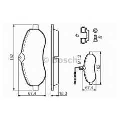 BOSCH Σετ τακάκια 0 986 494 163 JUMPY 2007, SCUDO (270_) 2007