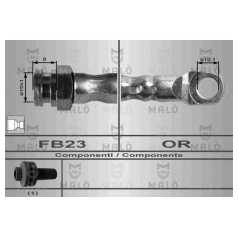 MALO Ελαστικοί σωλήνες φρένων (μαρκούτσια) 8373 DELTA I (831AB0) 1979-1994, PRISMA (831AB0) 1983-1992