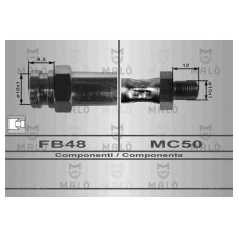 MALO Ελαστικοί σωλήνες φρένων (μαρκούτσια) 80136 TOYOTA, HIACE, II
