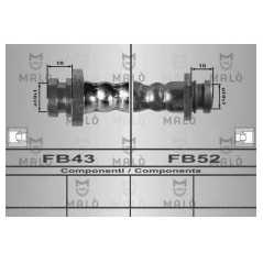 MALO Ελαστικοί σωλήνες φρένων (μαρκούτσια) 80268 SERENA (C23M) 1992-2001