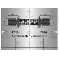 MALO Ελαστικοί σωλήνες φρένων (μαρκούτσια) 80135 TOYOTA, HIACE, II