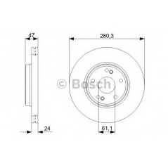 BOSCH Δισκόπλακα 0 986 479 743 BOSCH, RENAULT, LAGUNA, II, IDE, ABS