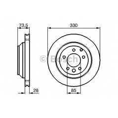 BOSCH Δισκόπλακα 0 986 479 095 Q7 (4L) 2006, CAYENNE 2010, CAYENNE (955) 2002-2010, TOUAREG (7P5) 2010