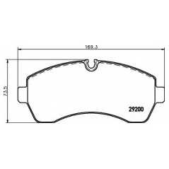 HELLA PAGID Σετ τακάκια 8DB 355 005-531 HELLA, PAGID, MERCEDES, BENZ, VW, SPRINTER, CDI, NGT, CRAFTER, TDI, WVA